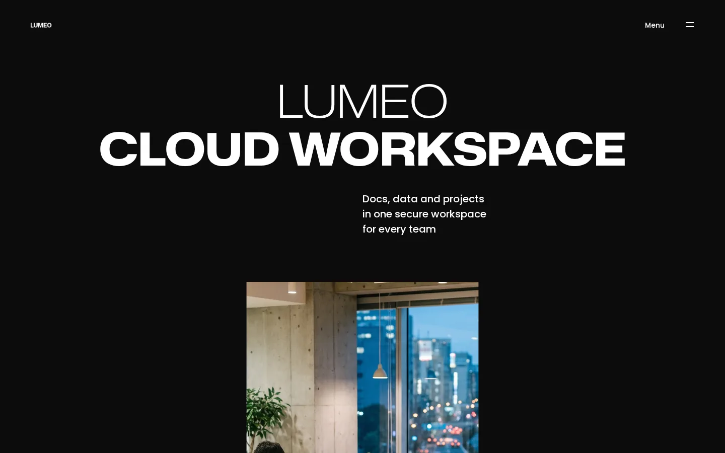 Dark, content-rich — Lumeo