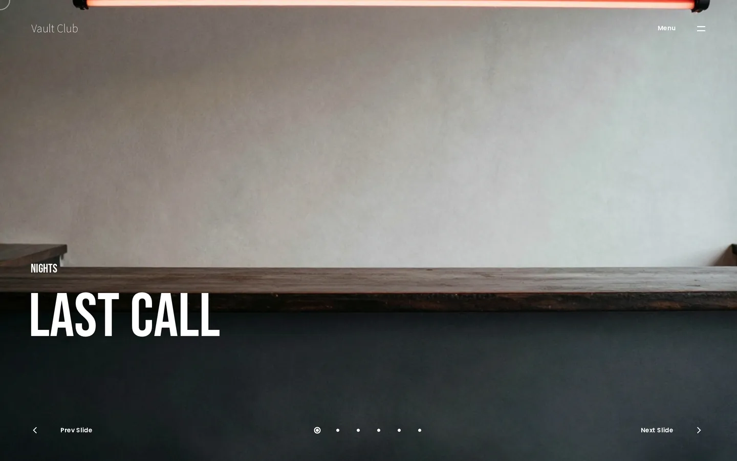 Fullscreen slider, red and black — Vault Club