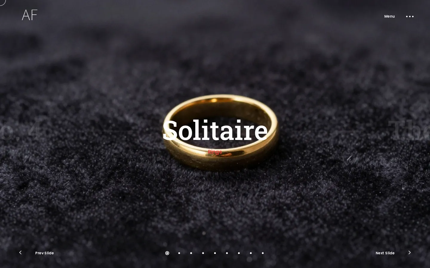 WebGL liquid slider, serif — Aurelia Fine